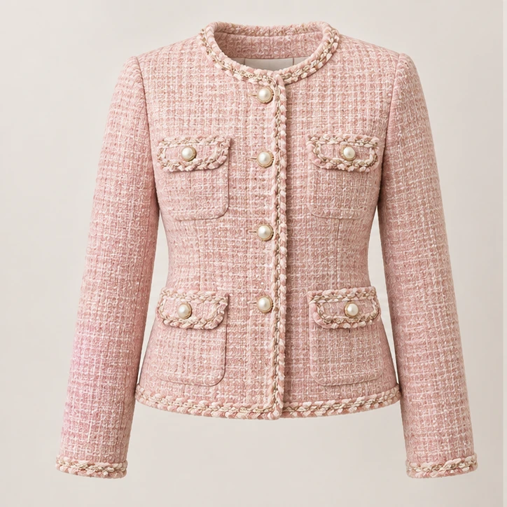 Rosé Atelier Jacket in Pink, front view